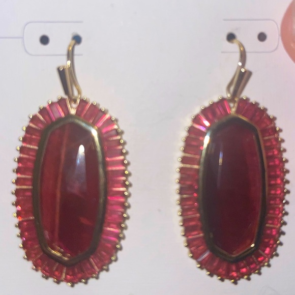 Kendra Scott Gold Burgundy Earrings - Picture 3 of 4